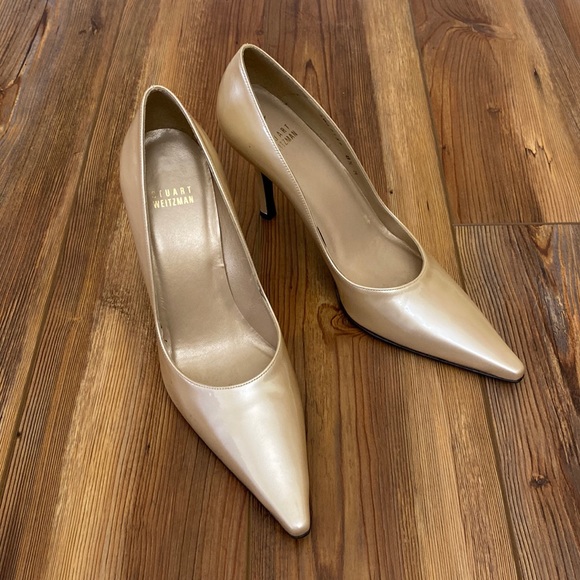 Stuart Weitzman 100 Champagne Pearl Pumps - Picture 1 of 9